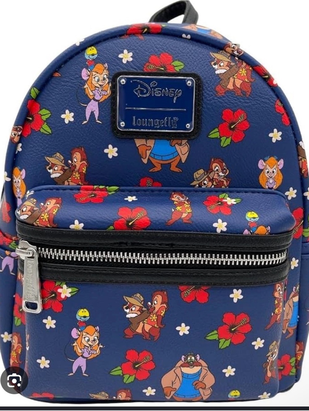 Loungefly Navy Disney Chip 'n' Dale Floral Mini Backpack